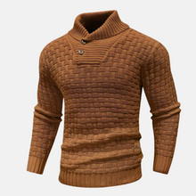 Pullover Herren Strick Mit Knopfkragen | Struktur Design – Braun