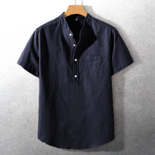 Sung - Hemd Aus Baumwollmischung – Marineblau