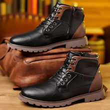 Elegante Lederstiefel mit seitlichem Reißverschluss – Schwarz