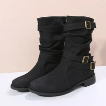 Elegante Stiefel mit Modernem Schnallendesign – Schwarz