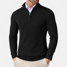 Eleganter Strickpullover mit Reißverschluss für Stilbewusste – Schwarz