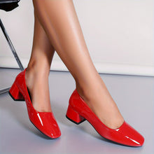 Eleganza™ – Modische Damen Pumps mit Bequemem Blockabsatz – Rot