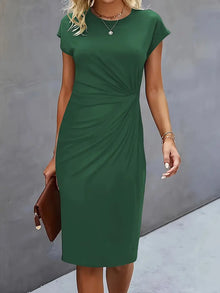 Reilly - Midi-Kleid mit Knoten vorne für Frauen – Dunkelgrün