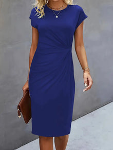 Reilly - Midi-Kleid mit Knoten vorne für Frauen – Navy blau