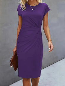 Reilly - Midi-Kleid mit Knoten vorne für Frauen – Violettblau