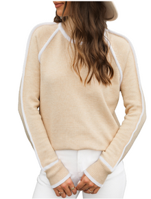 Turtleneck Pullover Damen kuschelig warm – Beige