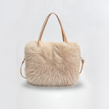 Umhängetasche aus Plüsch für Frauen - Elodie – Beige