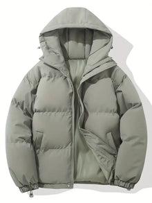 Klassisches Warme (Unisex) Kapuzenjacke – Hellgrau