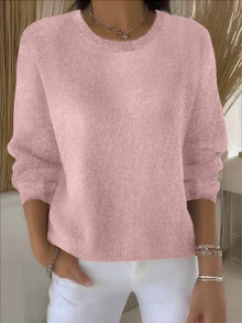 Claudia | Damen Alltagstauglicher Winter-Strickpullover – Rosa