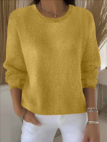Claudia | Damen Alltagstauglicher Winter-Strickpullover – Gelb