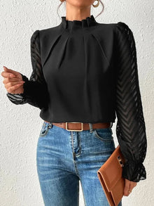 Evelyn | Zeitloses Langarm Top – Schwarz
