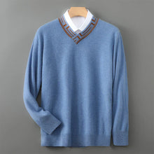 Herren Wollpullover Premium Merino – Blau