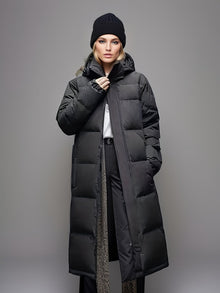 Stylischer Langer Winter Daunenmantel für Damen | Ideal für den Winter – Schwarz