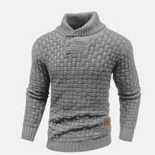 Pullover Herren Strick Mit Knopfkragen | Struktur Design – Grau