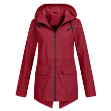 Wasserdichte Damen Regenjacke mit Kapuze - Leicht & Windfest – Burgund
