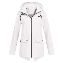 Bettina | Damen Jacke mit Kapuze, Reißverschluss und Fronttaschen – Weiß