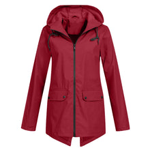Tanja | Damen Winterjacke mit Kapuze und Reißverschluss – Rot