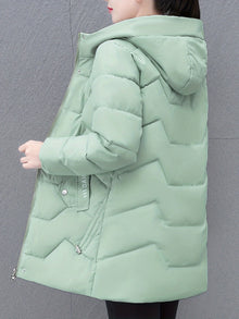 Lässiger Stepp Wintermantel mit Taschen für Damen | Ideal für den Winter – Grün
