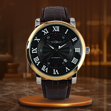 van Baerle® - Mode Luxusschicht Leder Vollautomatisches Uhrwerk – Gold Schwarz