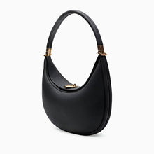 Fay | Kleine strukturierte Damenhandtasche aus echtem Leder mit Drehverschluss & Top-Handle – Schwarz