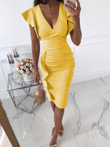 Figurbetontes Midi-Kleid - Maxine – Gelb