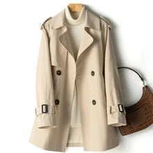 Trenchcoat Damen Kurz Elegant | Doppelreihig Klassisch – Khaki