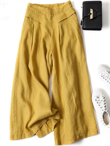FlowChic™ – Elegante Palazzo Hose für Damen – Gelb
