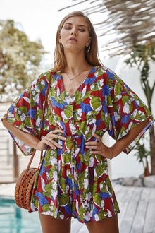Jenna - Blumenmuster Jumpsuit Damen Sommer Chic – Rot