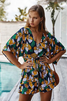 Jenna - Blumenmuster Jumpsuit Damen Sommer Chic – Dunkelblau