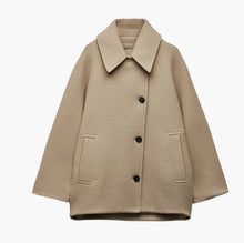 Gabriela | Damen Oversized Gerade Geschnittener Wintermantel – Beige