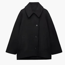 Gabriela | Damen Oversized Gerade Geschnittener Wintermantel – Schwarz
