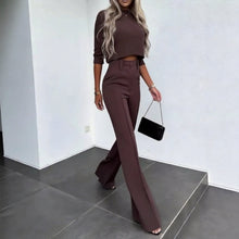 Nina™ Set mit High-Neck-Crop-Top – Bordeaux