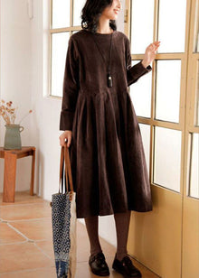 Corduroy Herbst/Winter Kleid - Emilia – Braun