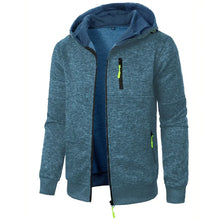FrostHood™ –  Warme Kapuzenjacke für Herren mit Plüschfutter – Denim Blue