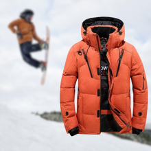 Herren Winterparka mit abnehmbarer Kapuze - Wasserdicht & Wärmend – Orange