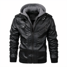 Grant - Stylishe Lederjacke mit Kapuze – Schwarz