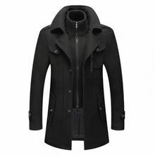 Herren Wintermantel | Langer Slim Fit Mantel – Schwarz