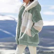 Drav | Kuschelige Tweed-Kapuzenjacke mit Plüsch-Woll-Futter – Boreal Grau