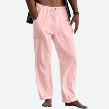 Herren Casual Leinenhose – Stylische Sommerhose für Herren, Atmungsaktiv und Bequem – Rosa