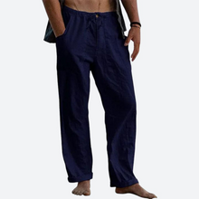 Herren Casual Leinenhose – Stylische Sommerhose für Herren, Atmungsaktiv und Bequem – Marineblau