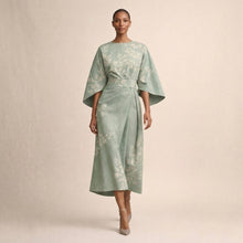Evarin - Florales Soft-Touch-Midi-Kleid – Grün