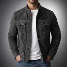 Kaarel - Langarm Jacke Mit Knopfleiste – Grau