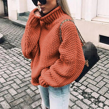 Gemütlicher Rollkragenpullover im Oversize-Stil – Orange