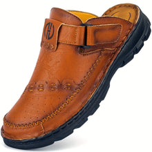 GentleStep™ – Herren Leder Sandalen mit Komfort Fußbett – Rötlichbraun
