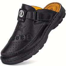 GentleStep™ – Herren Leder Sandalen mit Komfort Fußbett – Schwarz
