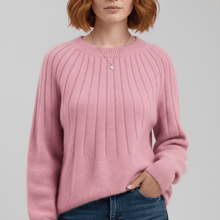 Gerippter Langarm-Pullover - Mayra – Rosa