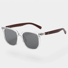 Damen Sonnenbrille Kunststoff quadratisches Gestell modischer Look – Transparent/Grau