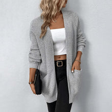 Strick-Cardigan mit Taschen | Offenes Design | Lässig & Gemütlich – Grau