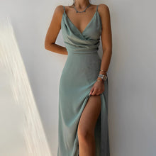 Maëlys  | Elegantes schulterfreies Kleid – Grün