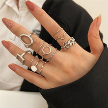 Set mit 11 Vintage Silberringen – Silber